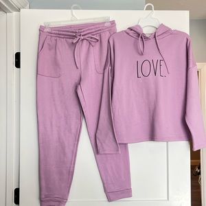 Rae Dunn LOVE sweatshirt jogger combo - L